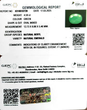 4.59/CT Natural Panna Stone with Govt. Lab Certificate